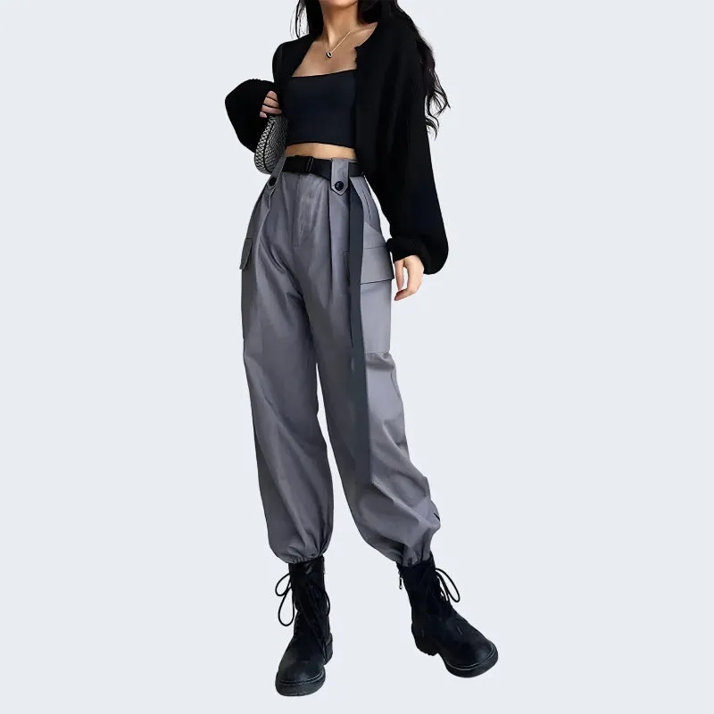 Womens Grey Jogger Sweatpants