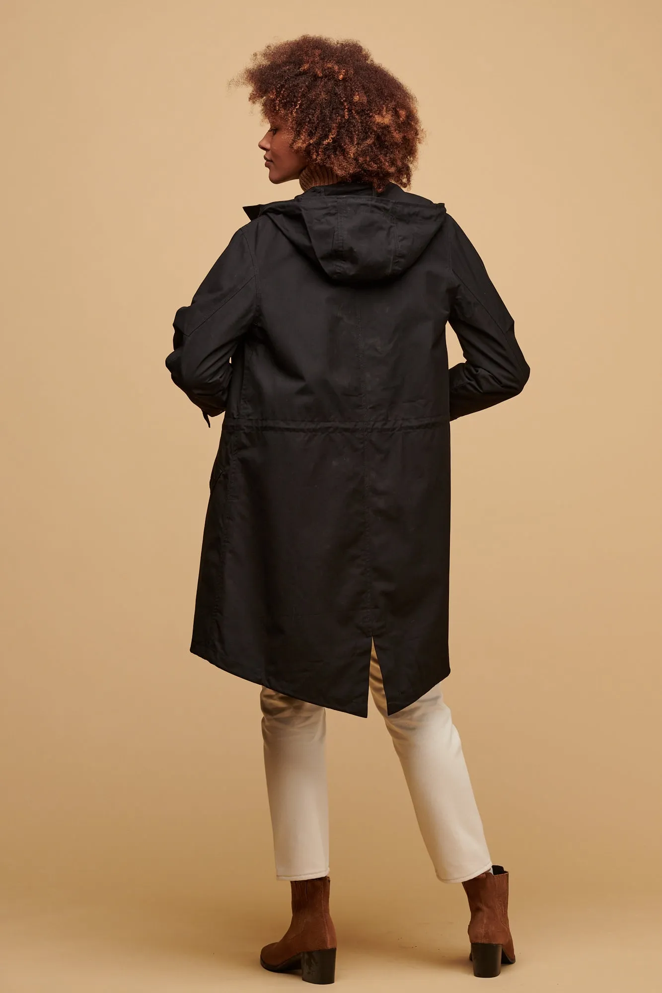 Women's Long Parka - Black