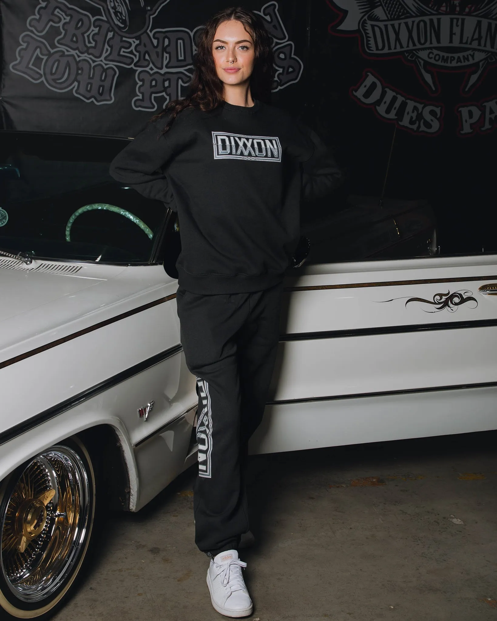 Women's Pinstripe Sweatpants - Black & Gray