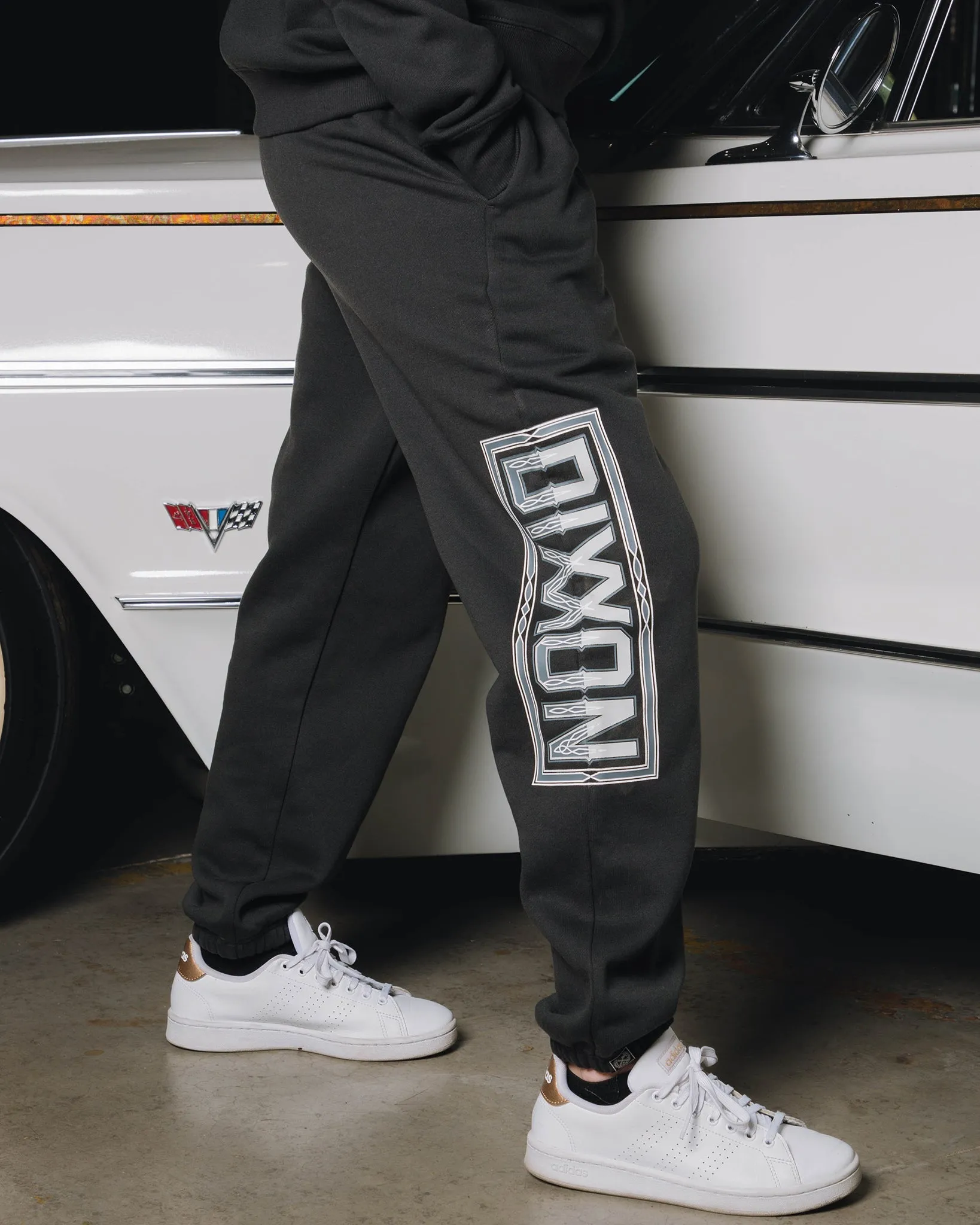 Women's Pinstripe Sweatpants - Black & Gray