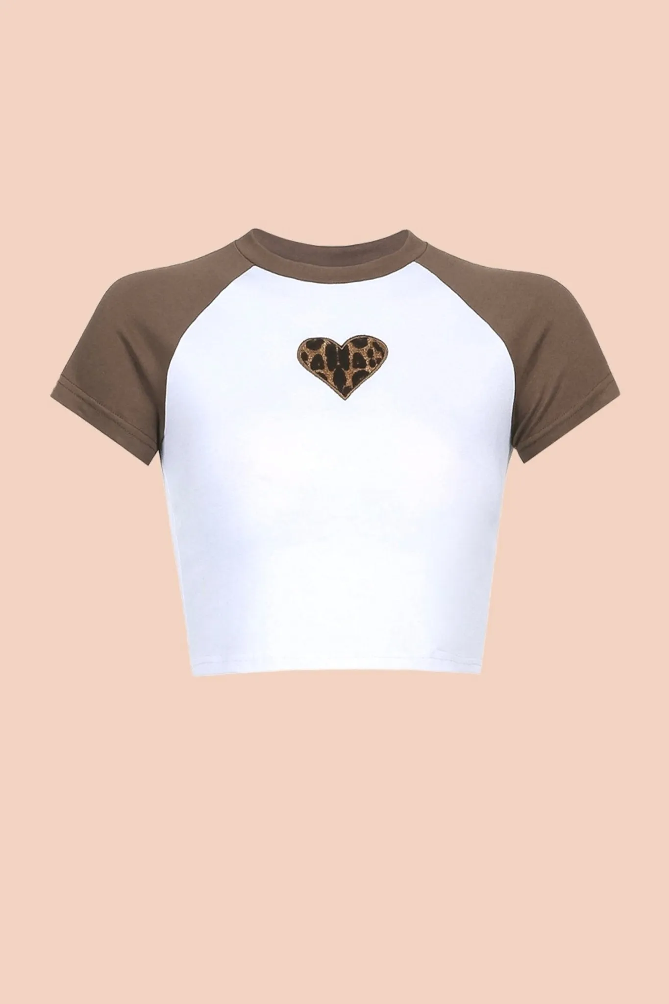 Y2K heart pattern baby tee