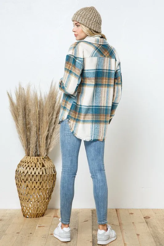 Yarn Dyed Plaid Shirt Jacket Shacket