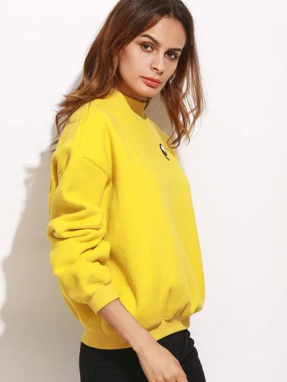 Yellow alien style turtle neck sweater