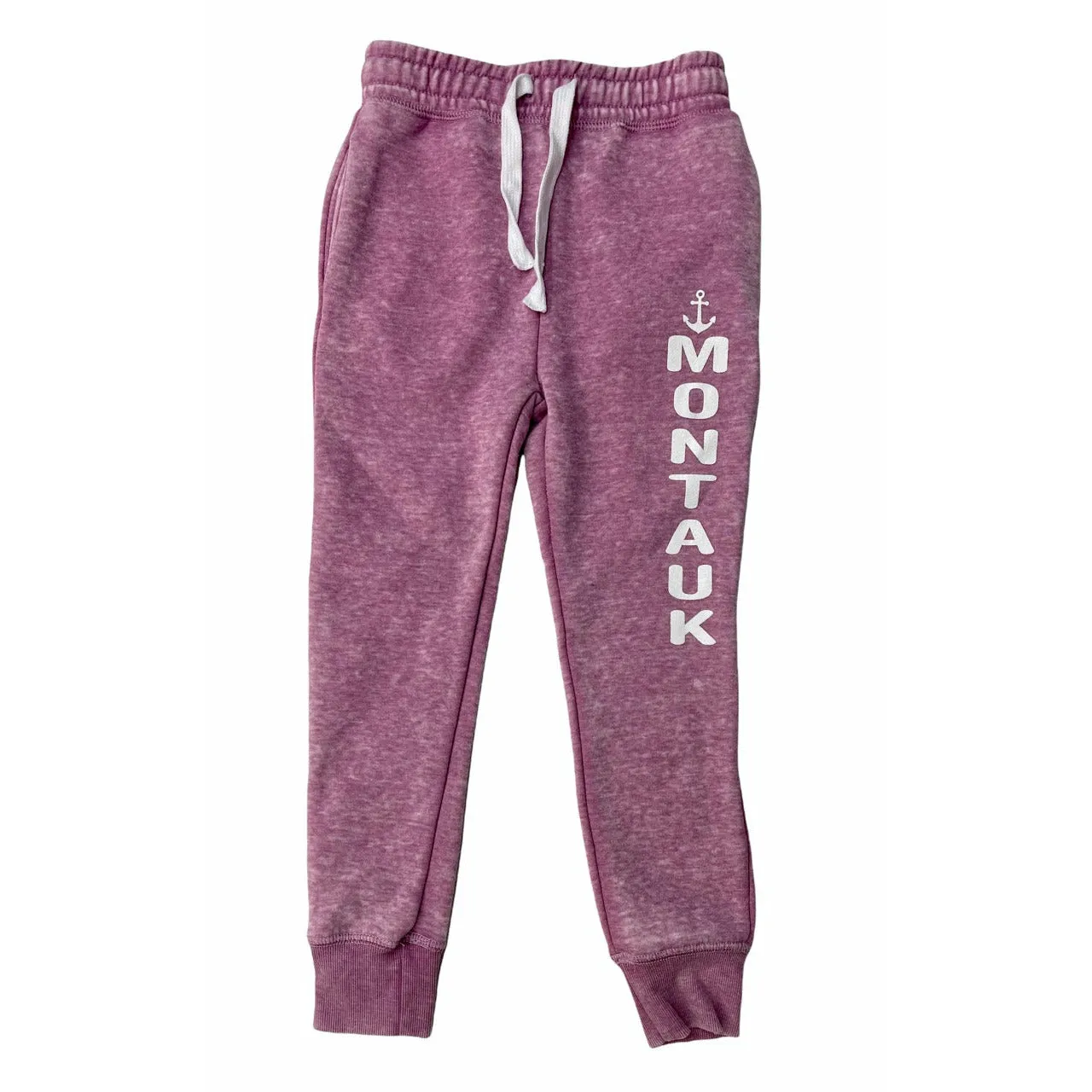 Youth Montauk Anchor Joggers with Drawstring and Pockets in Denim Plum