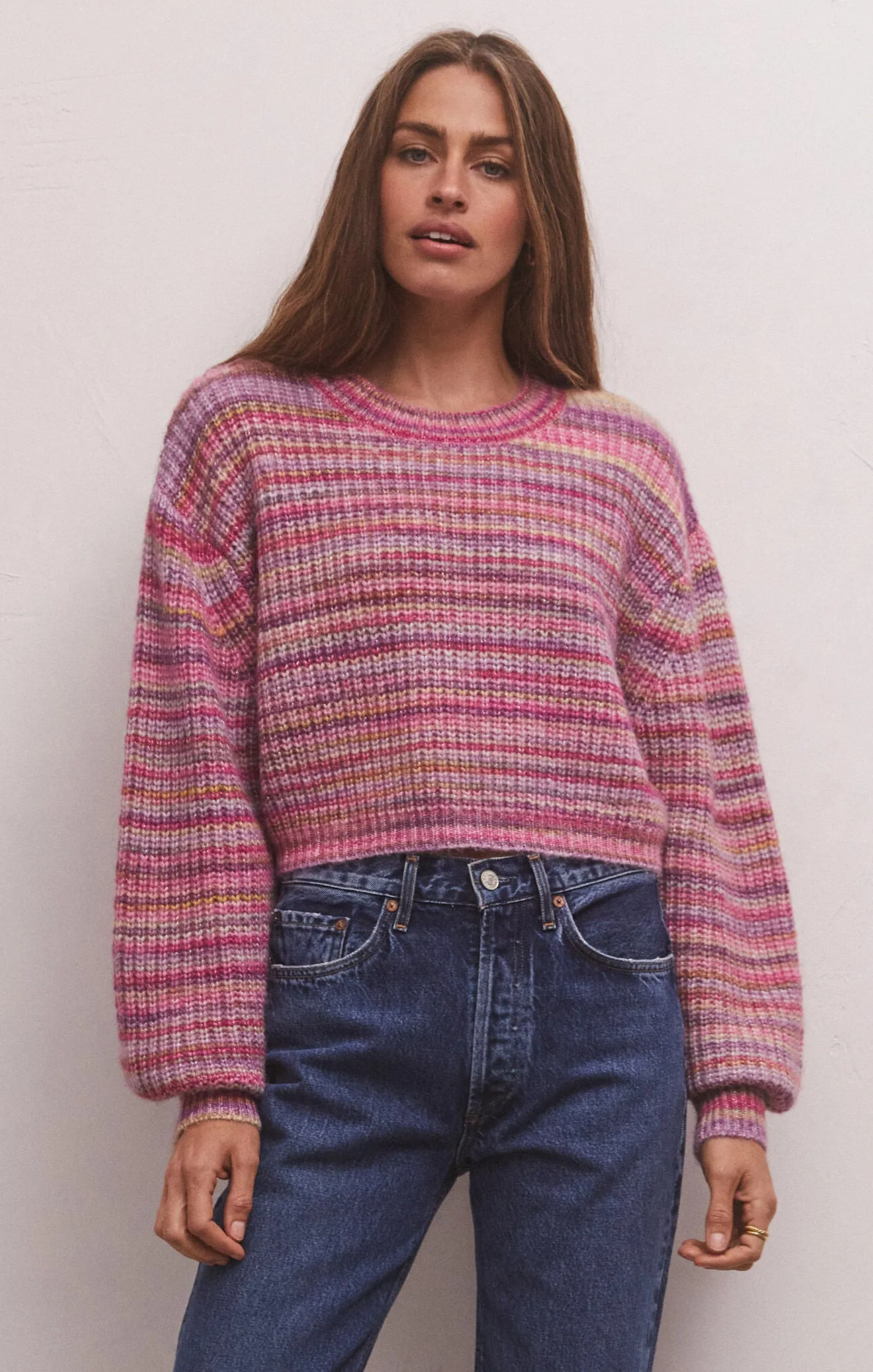 Z Supply Prism Metallic Stripe Sweater