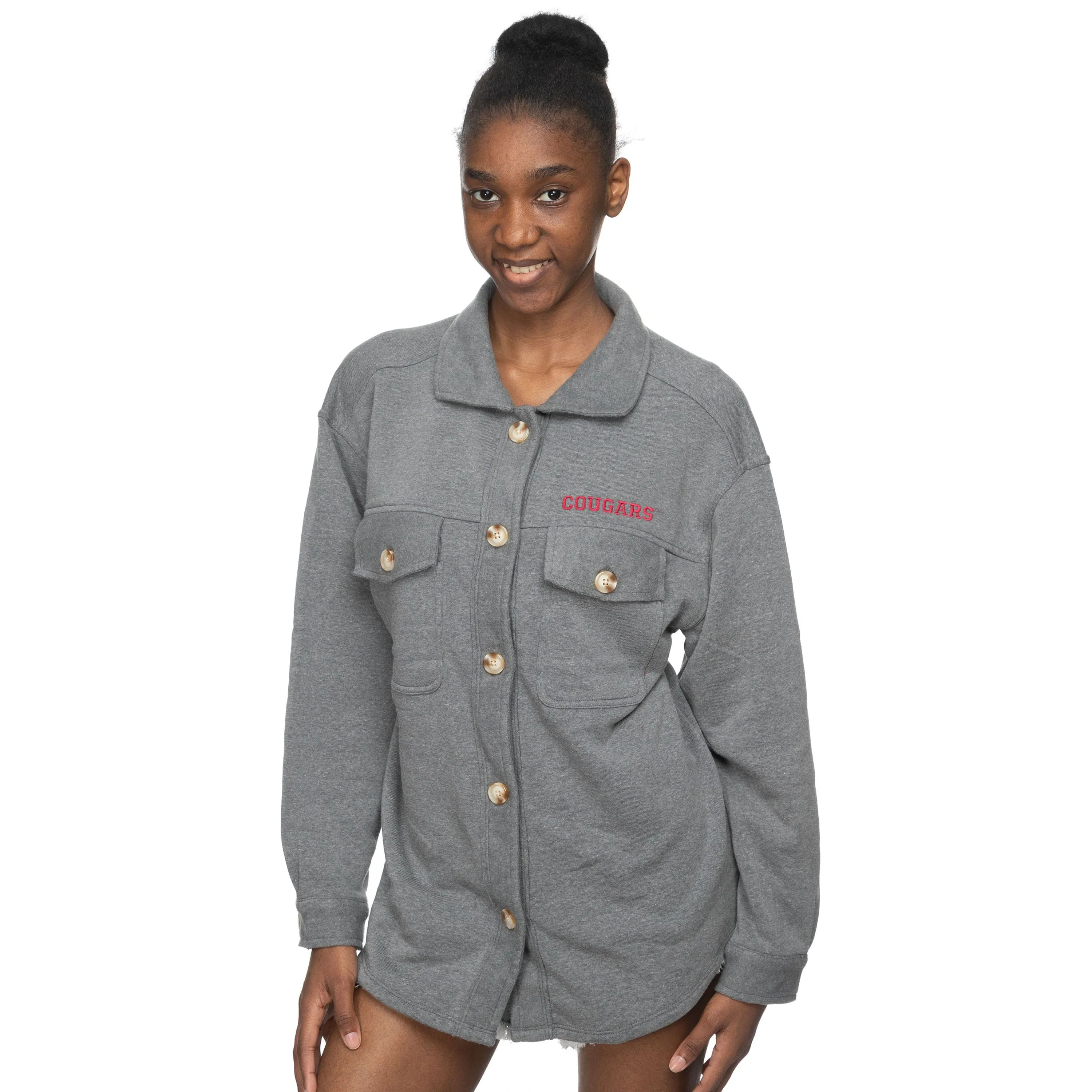 ZooZatz Womens Gray Shacket